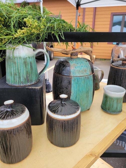 Natalie Sobanja has pottery at the market.