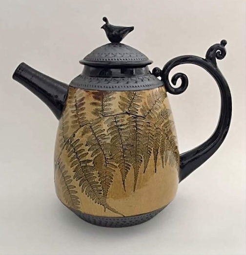 Quail teapot, stoneware, Suzanne Crane.