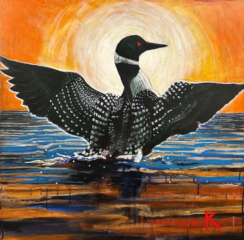 Rebel Loonl, acrylic, by Rae Rae Klesser. She is one of ethe artists at the Hovland Arts Festival this weekend