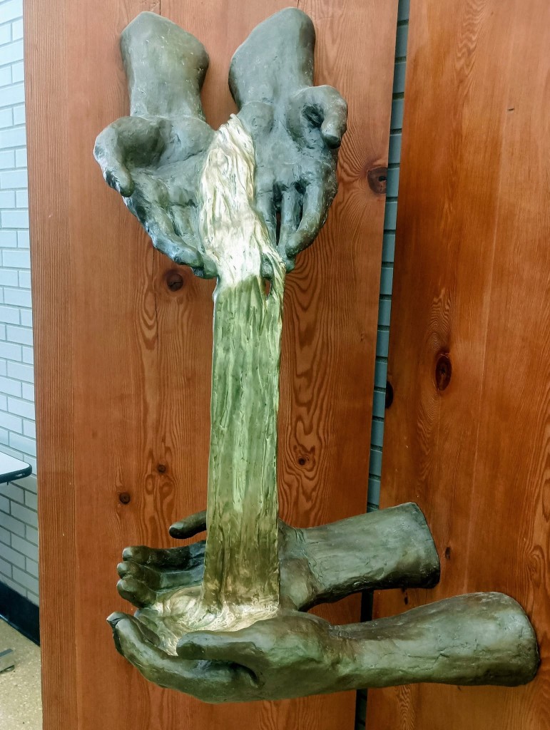 sculpture by AnnKlefstad is on view at Lake Superior College.
