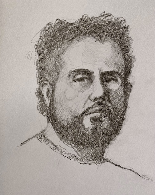 Max, Tim Vahle. Graphite on paper, by Tim Vahle.