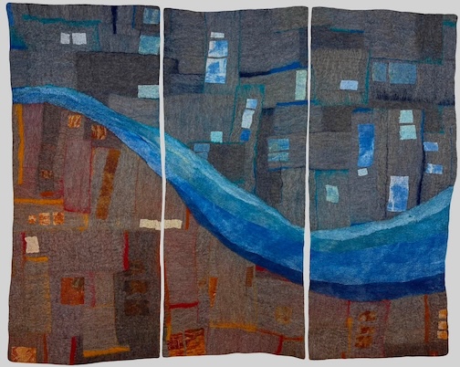 Felted wall tryptich by Mary Sannerud.
