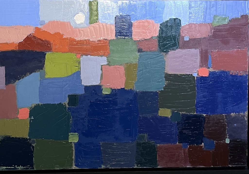 Big Moon over Solitude, oil on canvas, by Marcia Roebke.