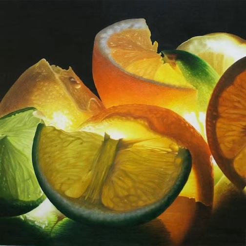 Following the light, colored pencil by Cecile Baird.