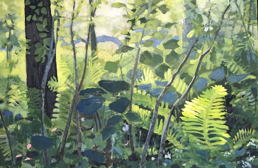In the Forest, oil, byMarcia Roebke.