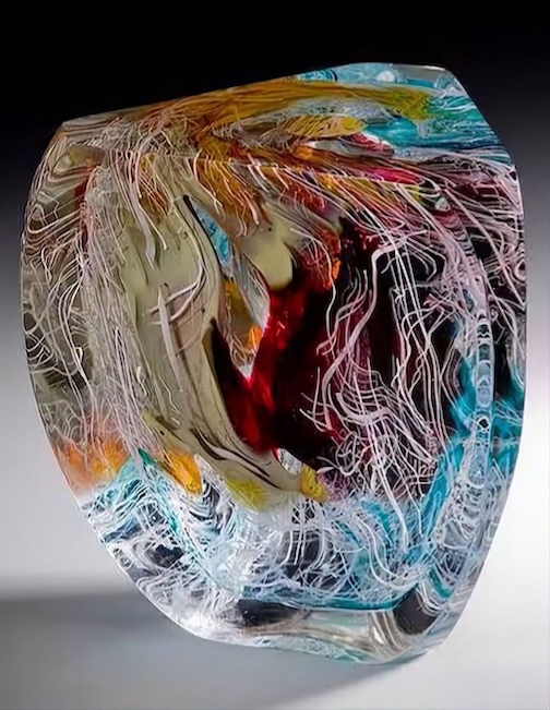 Sculpted glass by Jon Goldberg.