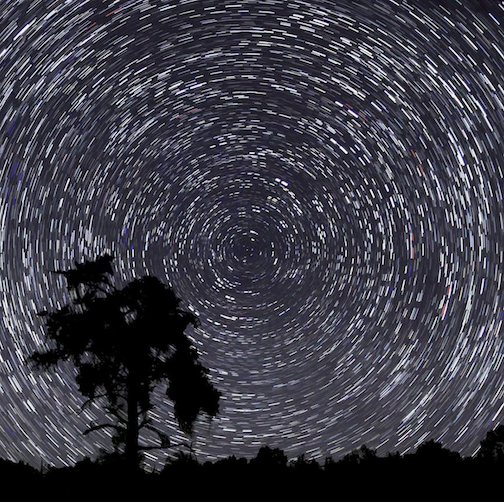 The North Star in the middle and a long exposure, by Chris Artist.