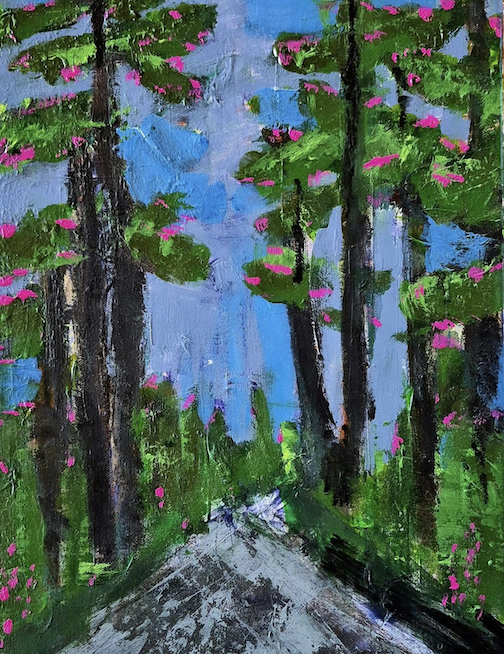 The Tree, detail, acrylic, by Kim Dayton.