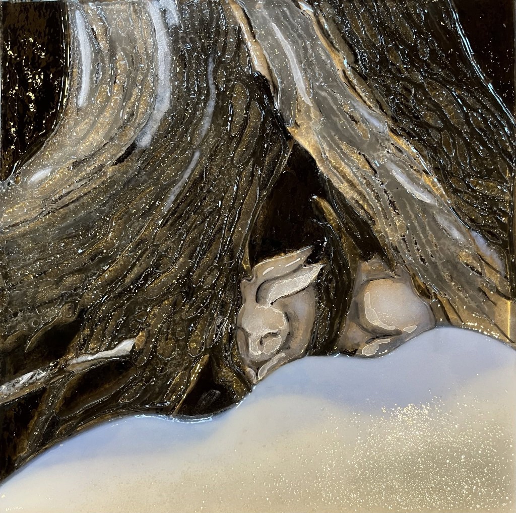 Safe and sound, kiln-worked glass by Sharon Frykman.